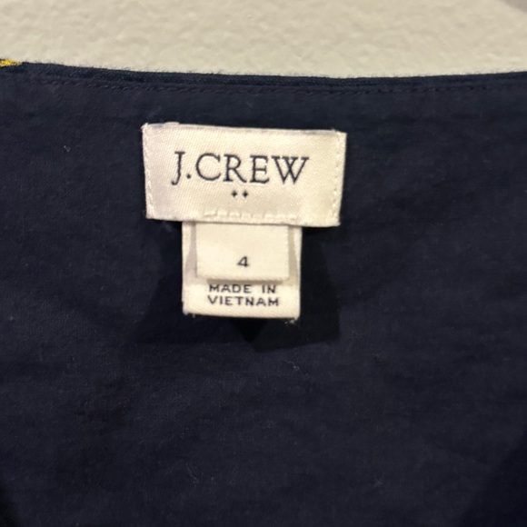 J.Crew Navy Linen Blend Daisy Print Button Front Dress Size 4 - Picture 2 of 6